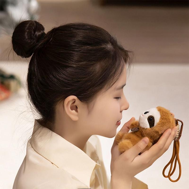 Animal Plush Pendants Cartoon Panda Sloth Pig Dinosaur Toys Cute Keychains Bag Decorations Car Interior Decorations