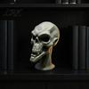 Seasonal Fireplace Decorations 3D Printed Skull Statue, Halloween Creepy Figurine, Gothic Table Matte Black Decor Centerpiece, Spooky Ornament