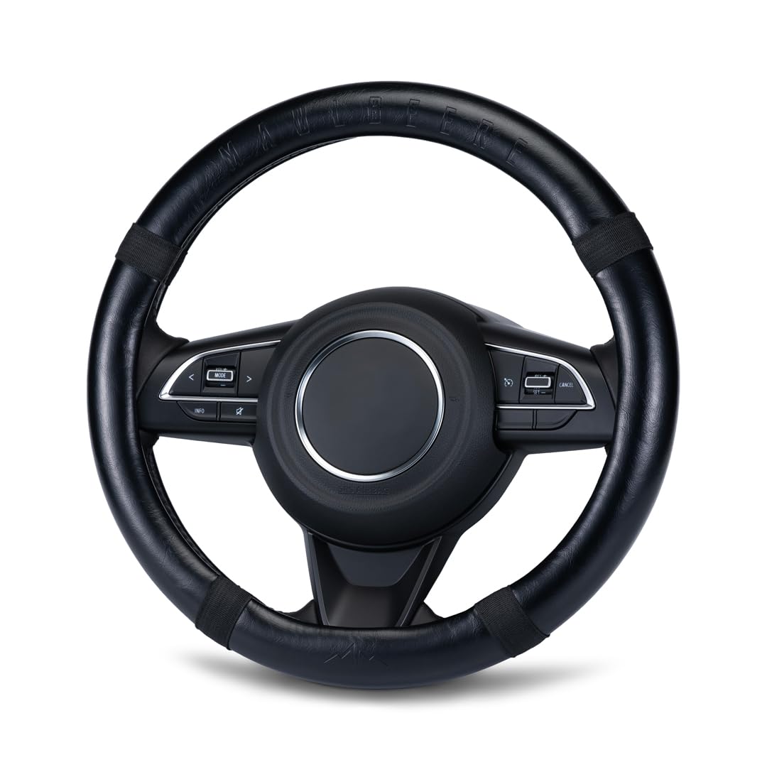 

MAULBEERE Steering Wheel and made of PU leather for standard and light Provides excellent and long life for long Cover, Black, Small, OA004-03-01. чёрный