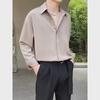 Men's Fashionable Long Sleeve Solid Color Shirt: Light, Mature Style