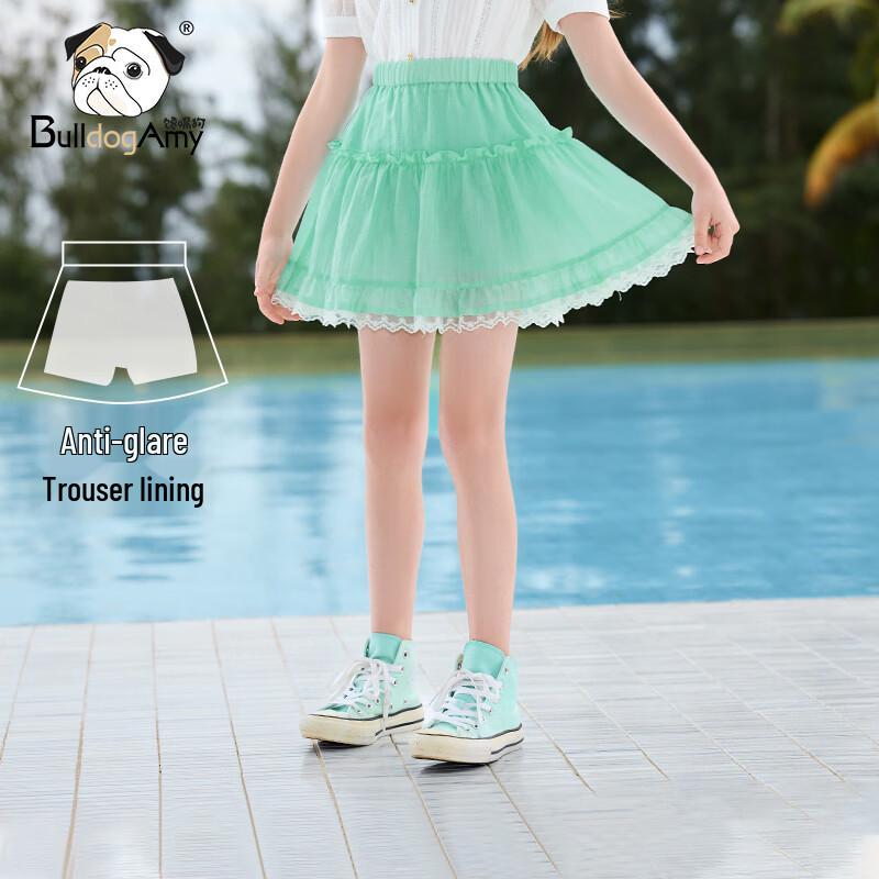 Chanzuigou Girls  Mint Mambo Green Fluffy Cake Skirt 120