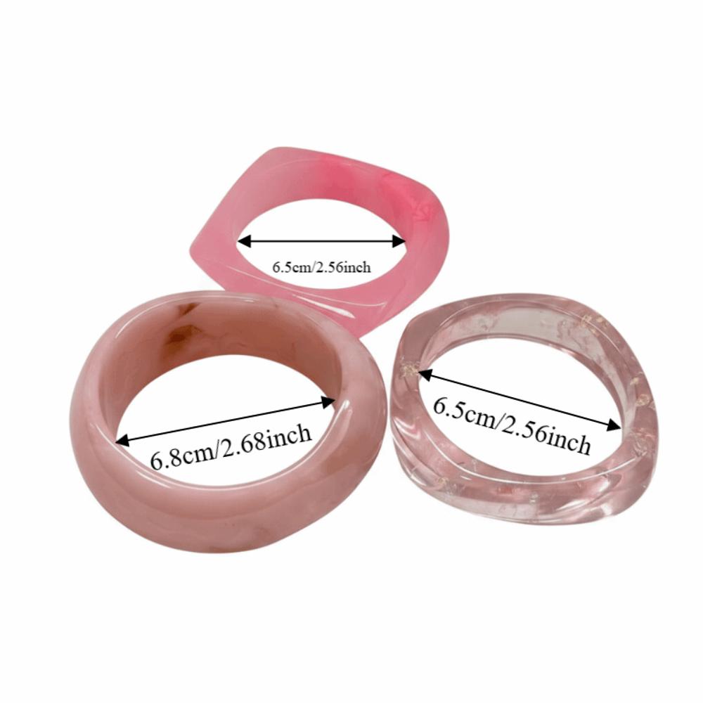 Gradient Acrylic Bracelets Translucent Chunky Cuffs Wrist Jewelry Resin Bangles Music Festival