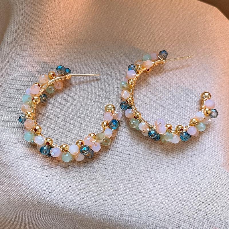 Mode Vintage Ölgemälde Stil Imitiert Barock Perlenblumen Ohrringe Tropfglasur Ohrring Damen Zart Hochwertige Accessoires