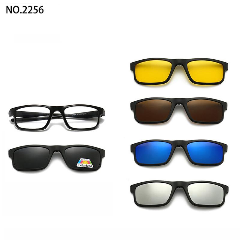 6 In 1 Custom Men Optical Magnetic Sunglasses Magnet Clip On Sunglasses Polaroid Clip On Sun Glasses