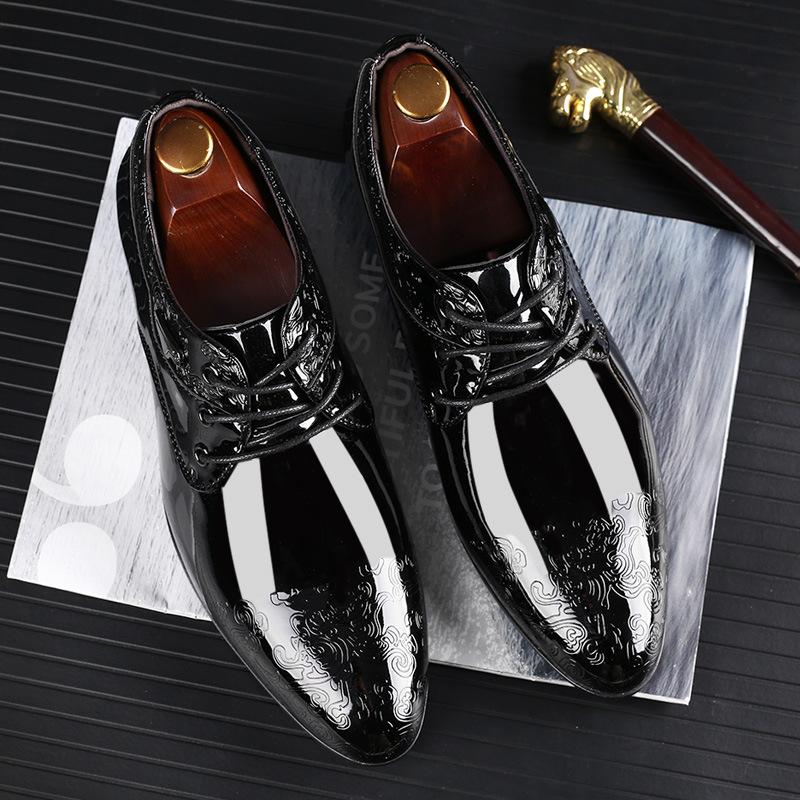 Fashion Shoes for Male Wedding Party Office Oxfords Casual Business Shoe for Men Dress Shoe Lace Up Formal Black PU Leather Brogue 39-48