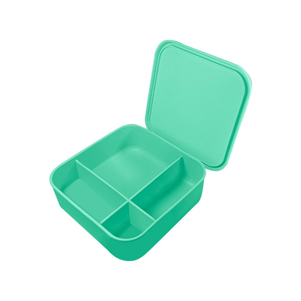 Food Grade Square Silicone Lunch Box Four Compartment Sealed Fresh Lunch Box Microwave Heating Lunch Box