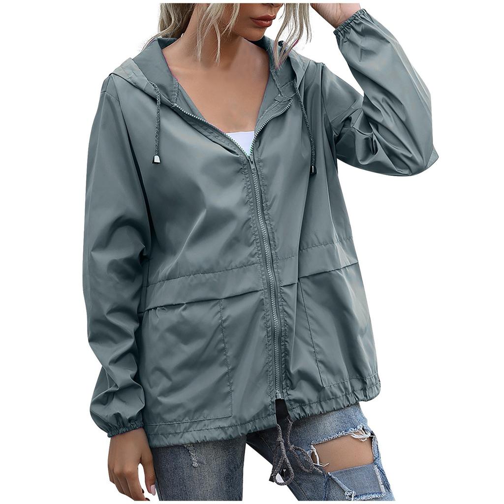 Women's Fashion Casual Solid Color Waterproof Outdoor Hiking Short Jacket