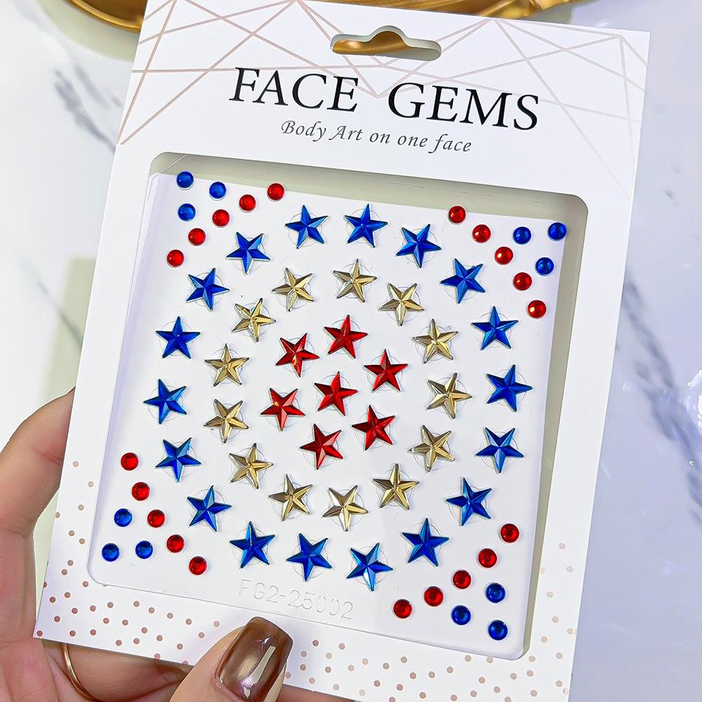 3D Rhinestone Face Gems Stickers, Flower Star Moon Shell Pearl, DIY Body Art for Party & Stage Makeup