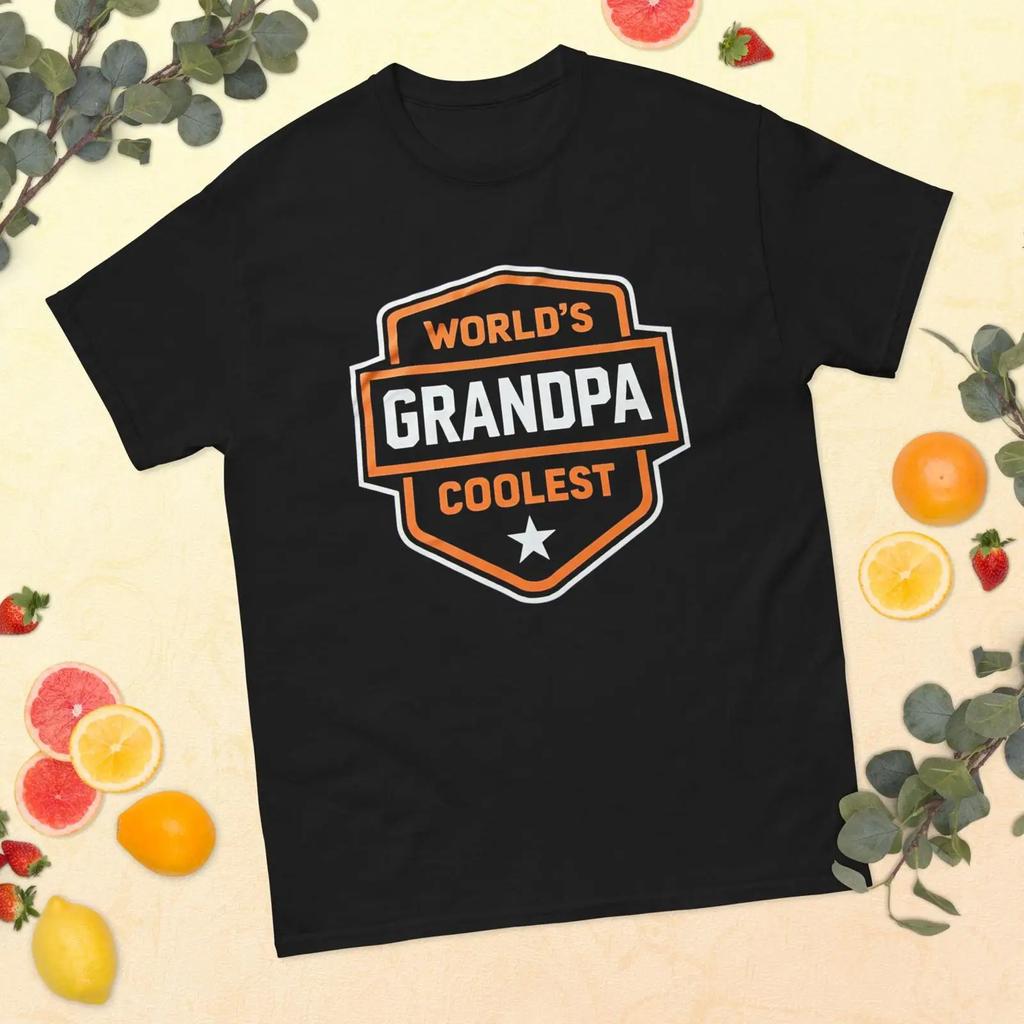 World amp 39 s Coolest Grandpa T Shirt Grandparent Announcement vintage Washed graphic Versatil