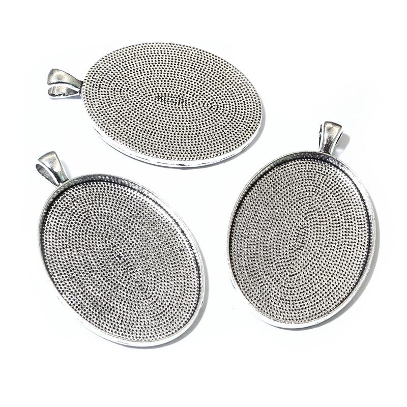 Neue Mode 5 Stück/Los 30x40mm Innenmaß 8 Farben Beschichtet Einfacher Stil Cabochon Basis Fassung Anhänger Anhänger