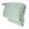 Skin Friendly Bed Throw Waffle Textured Fleece Blanket Solid Color Milk Flannel Grid Cut High Density Brushed Velvet Blanket Plush Soft Warm Cozy for