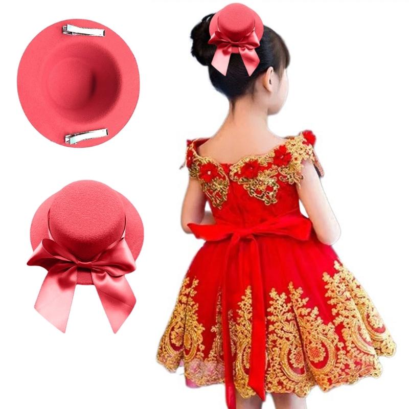 Girl Bowknot Decals Fascinator Hat Hair Clip Banquets Party Hair Clip for Teens Medieval Taking Photo Medieval Hairpin
