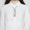 Unique Double Layer Rhinestones Tie Necklace Uniform Suit Tie Sexy Tie Encrusted Rhinestones Long Necklace