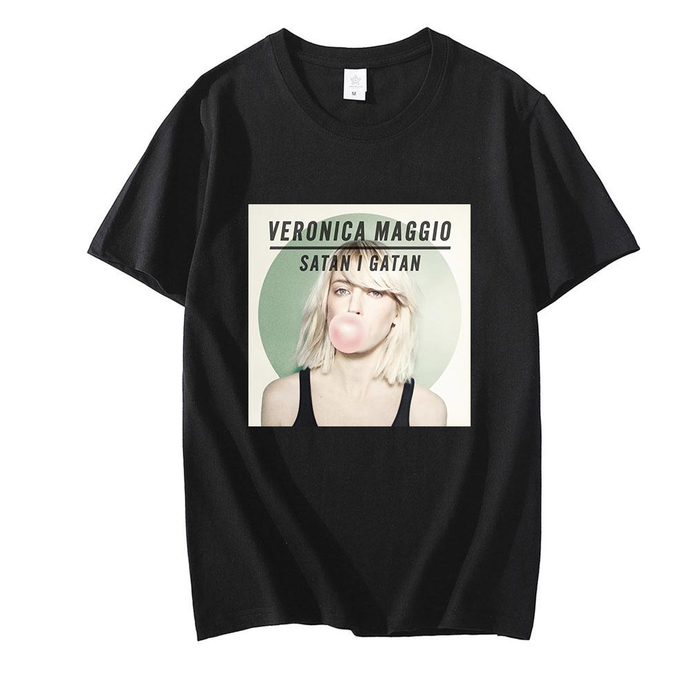

Veronica Maggio T-Shirt Women/men Short Sleeve Summer Cotton T-shirts Casual Tee Comfortable O-neck Clothing XS чёрный