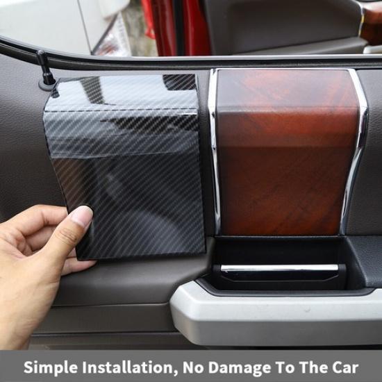 Interior Door Handle Panel Cover Trim Bezel For Ford F150 2015- Carbon Fiber
