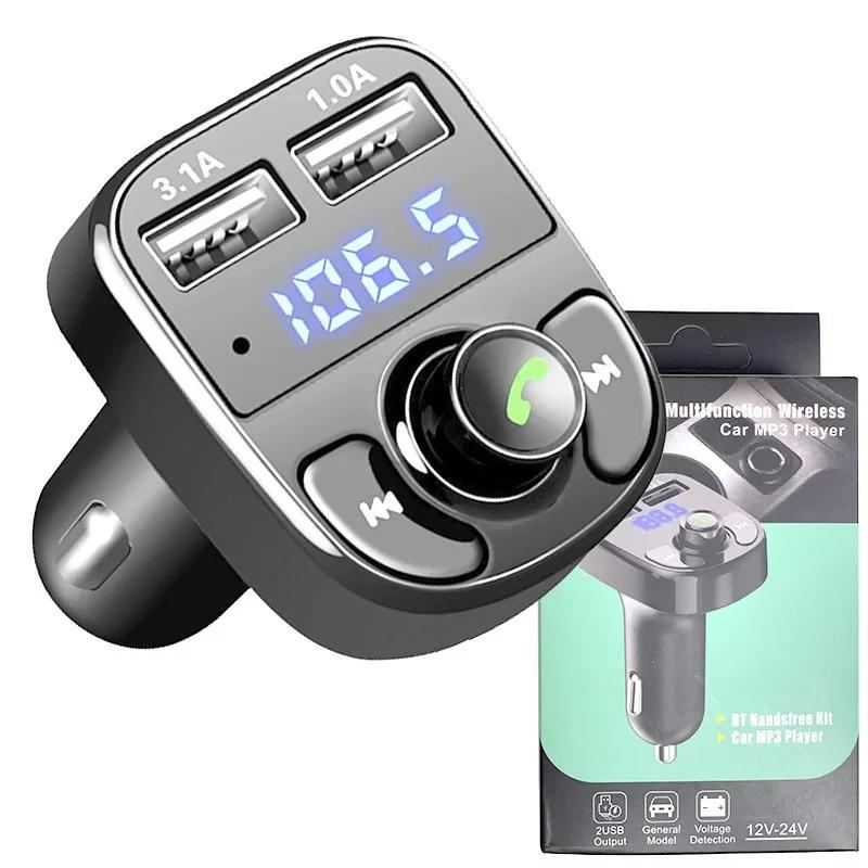 Car Charger Wireless Bluetooth FM Transmitter Hands-Free Calling Radio Receiver Mp3 Music Stereo Adapter Dual USB Port Charger