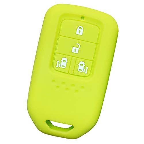 

[IKT] Силиконовый чехол для смарт-ключа для автомобилей Honda, 4 кнопки для слайдеров с обеих сторон, желто-зеленый/Step Wagon/Step Wagon Spada (Гибридный)/Ф