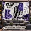 Wall Hanging Tapestry Custom NameOlivia Rodrigo Pattern Personalized Printed Fabric Wall Decor