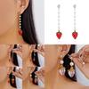 Flower Earrings Alloy Pearl Drop Jewelry For Women With Fruit Design For Casual Wear
