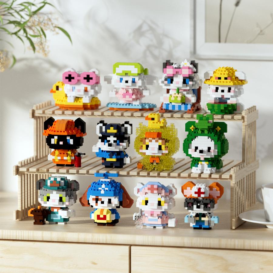 Mini Cartoon Cute Cat Dog Animals Models DIY Building Blocks Toys Micro Blocks Kit Christmas New Year Gifts Lucky Decor