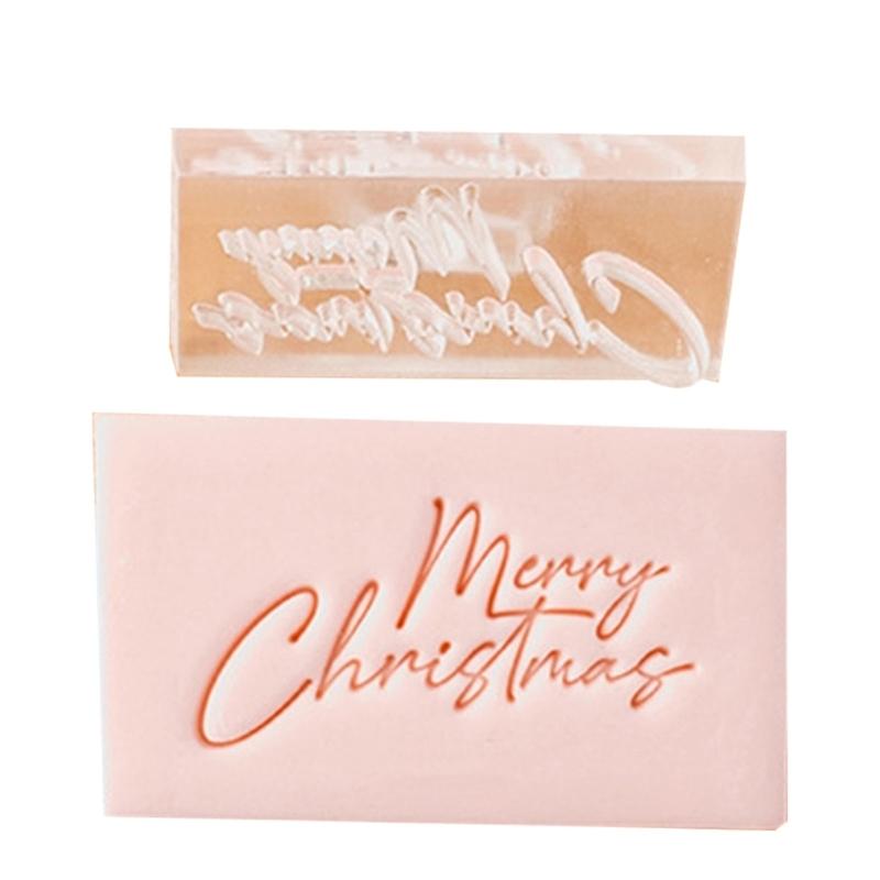 Christmas Cookie Molds English Blessing Pattern Fondant Moulds Acrylic Texture Dropshipping