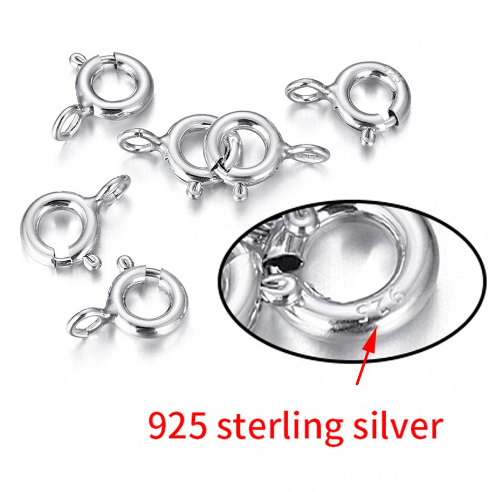 

4pcs 925 Silver Spring Ring Clasp with Open Jump Ring Clasps for Bracelet Necklace Chain Connector Jewelry Making Components 5mm серебряный