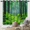2pcs/set Blackout Curtains Sunny Forest Natural Green Space Landscape Polyester Window Bedroom Kitchen Home Interior Curtains