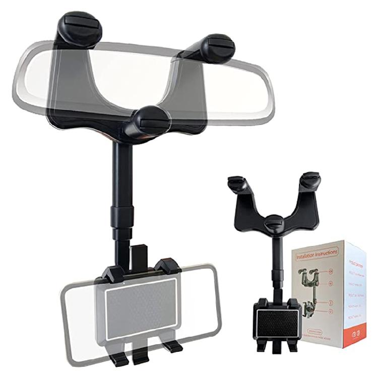 Stable Phone Holder Universal Rearview Mirror Phone Mount for Effortless Drive 1
