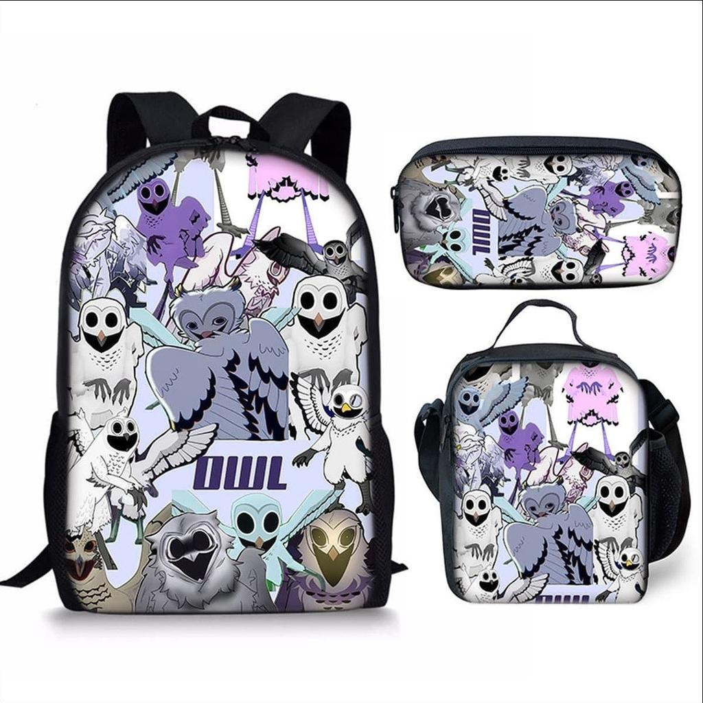 Cool Girls Printing Anime 3Pcs/Set Daily Pack Pupil School Carry Carrier Kid Sweet Outing Backpack Children Birthday Gift