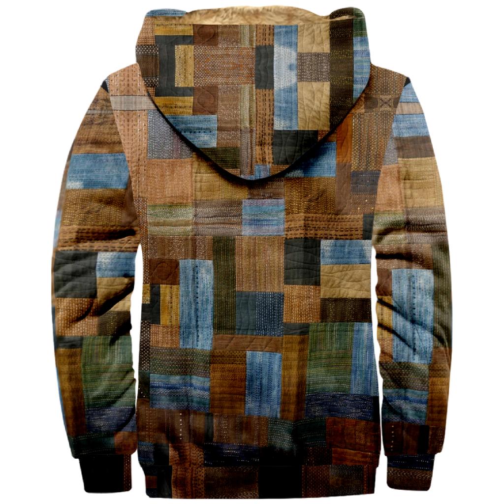 Pánská zimní tištěná fleecová bunda Cardigan na zip