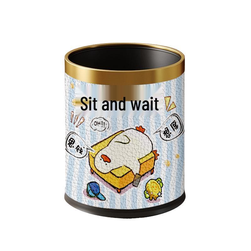 He Mu Cheng Double Layer Cartoon Stainless Steel Trash Can with Foot Pedal - Living Room & Kitchen