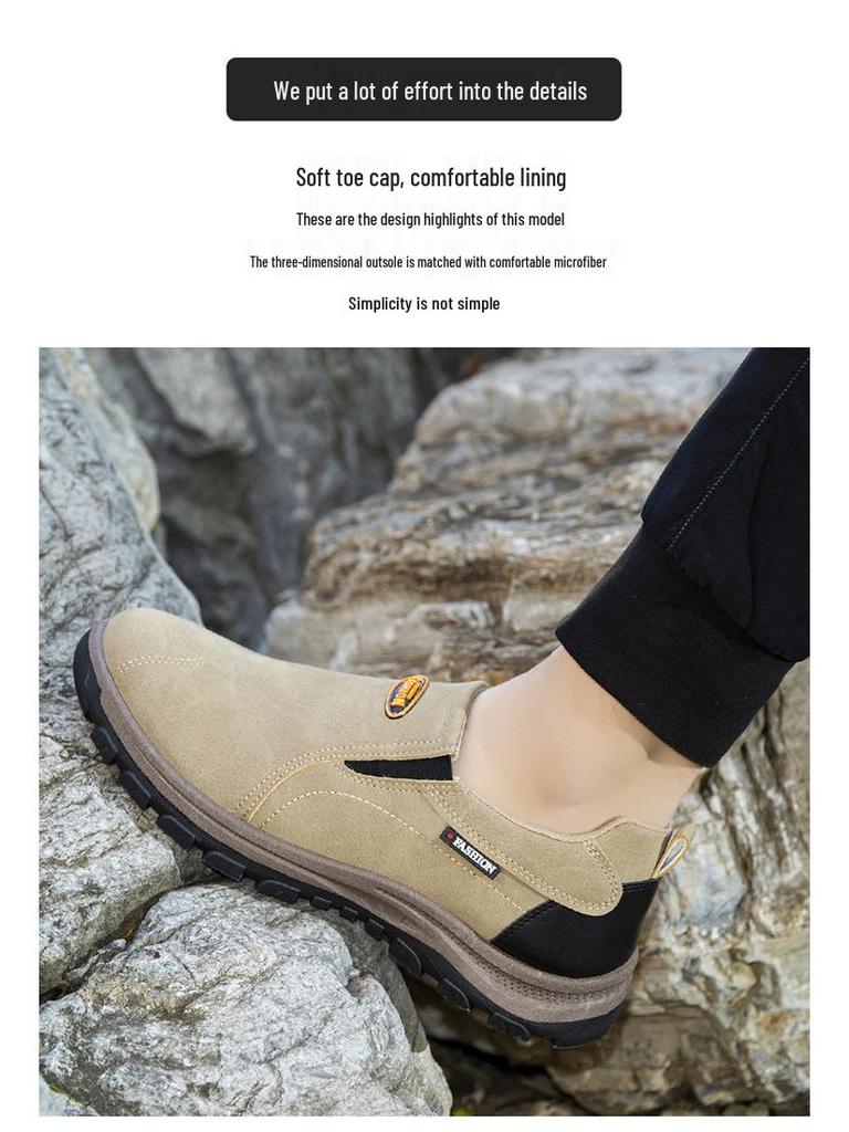 Men's New Style Waterproof Leather Slip-On Casual Walking Shoes - Super Lightweight, Plus Size 46 for Driving