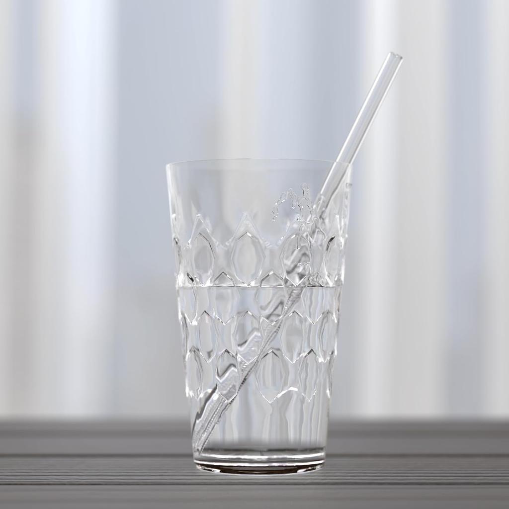 6 PCS Reble Glass Drinking Straw, Replacement Straw 7.88'' x 8MM Clear Practical Straw for 20/30/32oz Tumblers Smoothie Straws 3 Straight 3 Bent with
