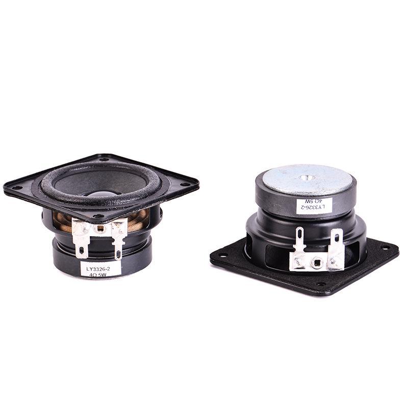 2.25" 5W Square Mid-High Frequency Speaker with Cloth Edge, External Magnet, and Mounting Holes - Small HiFi Speaker Accessory