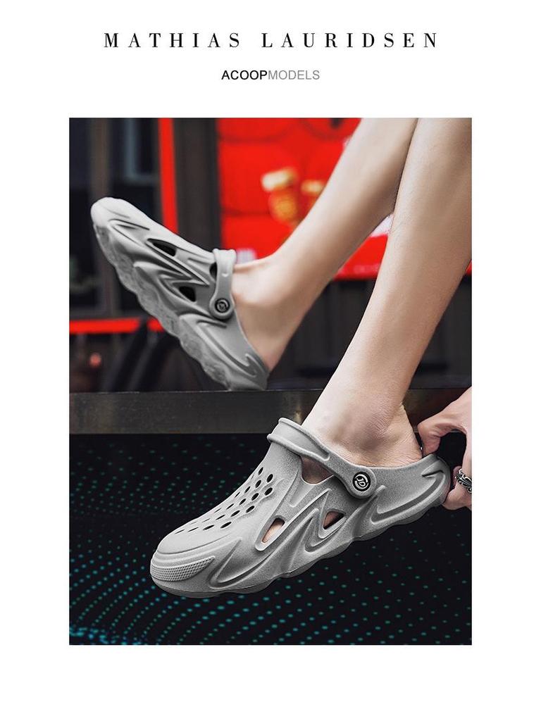 2025 Herren Atmungsaktive Dicksohlige Zehengeschlossene Gartensandalen für Strand & Outdoor