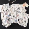 Kids' Summer Cloud Cotton Pajamas - 2026 New Girls' Short Sleeve Three-Piece Set