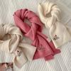 Knitted Wool Scarf Women With Embroidered Dog Balloon Design Warm Thick Winter Neck Wrap