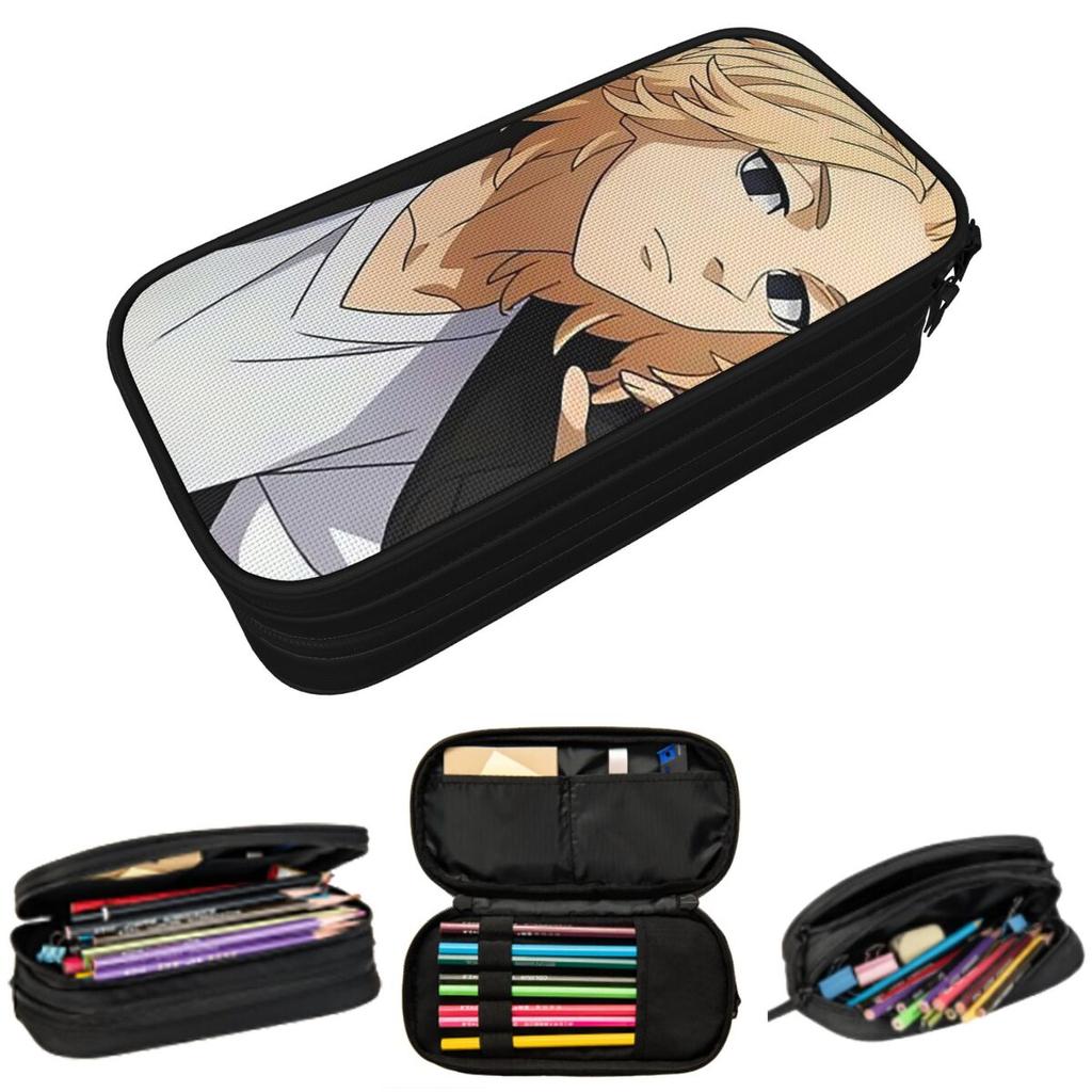 Anime Tokyo Revengers Kazutora Pencil Case for Kids Gifts Pen Box Pencil Bag Stationery Supplies Pen Holder Bag