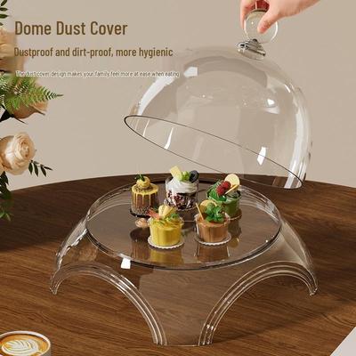 Copertura Trasparente per Torta per Uso Alimentare, Antipolvere e a Prova di Umidità per Esposizione di Pasticceria Fresca, Coperchio Rotondo Pieghevole.