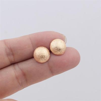 Trend Einfache Metall Mattierte Halbkugel Ohrstecker für Frauen Exquisites Geometrie Schmuckaccessoire