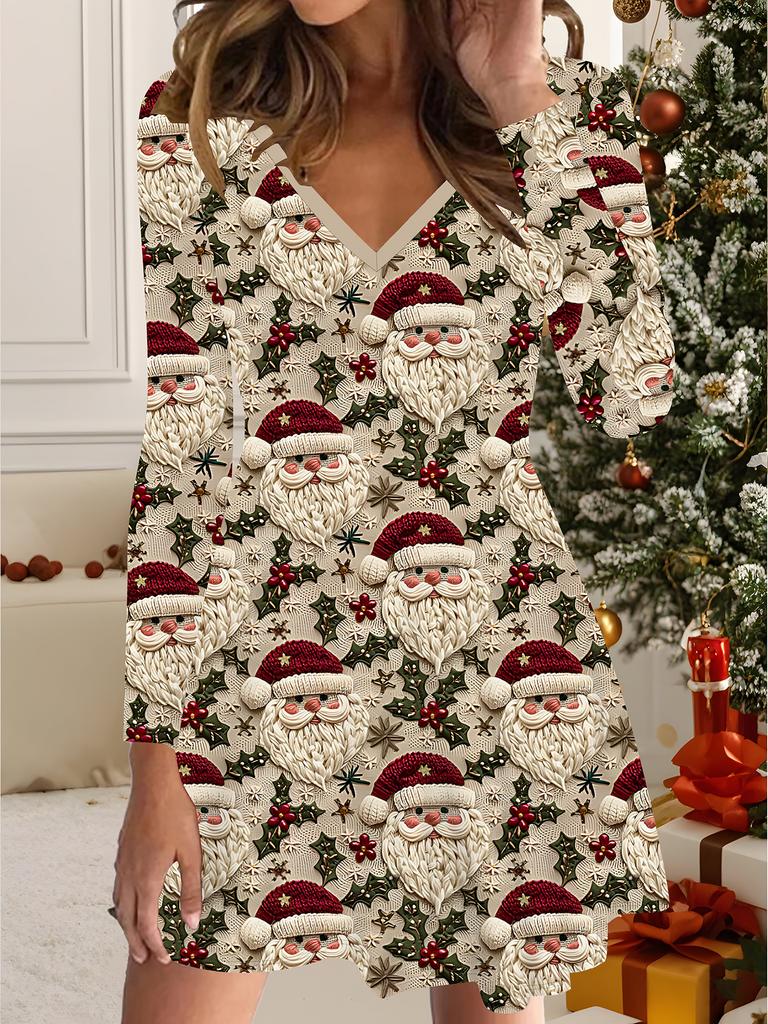 Sukienka Drukowana 3D Ekskluzywny Modny Element dla Kobiet na Jesień i Zimę Edycja Świąteczna