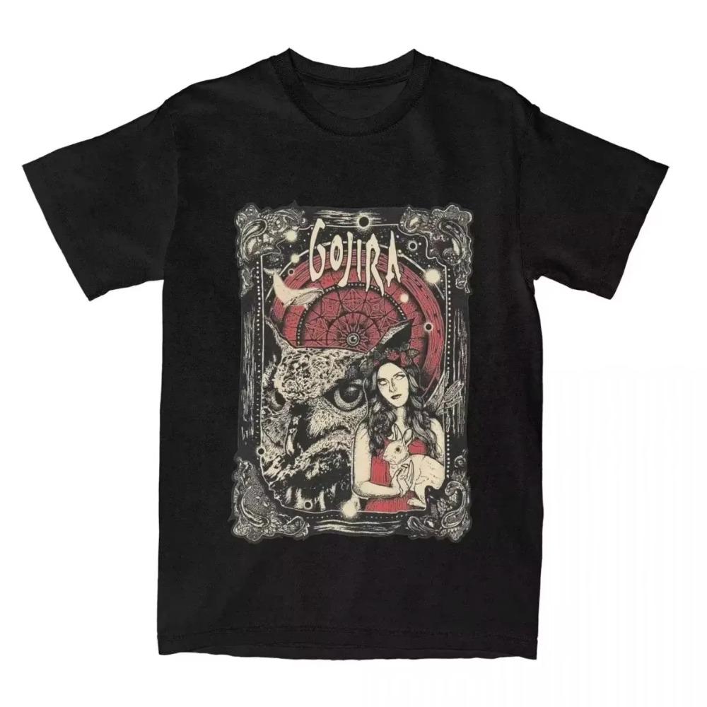 Summer Fashion Men and Women Gojiras Rock Metal Band Print T-shirt Pure Cotton Loose Casual Old-fashioned Retro 2DT-shirt