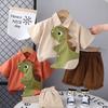 Vêtements pour enfants Chemise Dinosaure Dessin Animé Short Ensemble 2 Pièces Été Bébé Garçons Filles Vêtements Enfants Coton Décontracté Survêtements