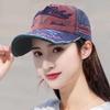 Retro Briefstickerei Baseballkappe für Herren Damen Patchwork Denim Hip-Hop Kappen Unisex Verstellbar Lässig Sonnenhut Trucker Caps