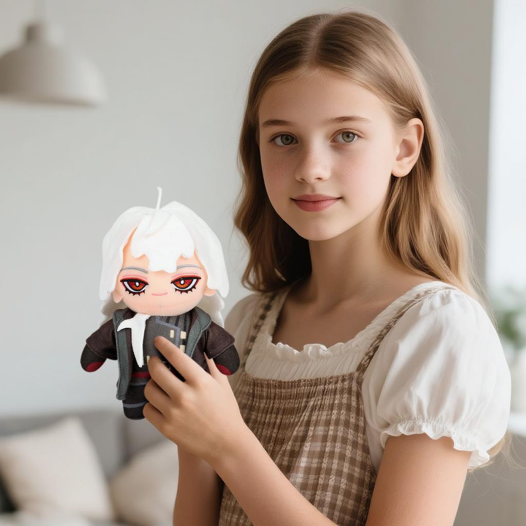 Plyšová Panenka, Dárek Hračka, Kreslený Styl, Dětská hadrová Panenka, Dětský Dárkový Polštář