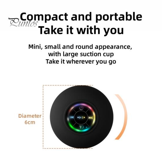 Głośnik prysznicowy kompatybilny z Bluetooth ze światłem LED Stabilne połączenie Wodoodporny IPX4 Przenośny bezprzewodowy głośnik stereo Odtwarzacz muzyki