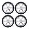 4 Pieces 1/18 Scale RC Slide Wheels Universal Fit Metal Hub Tires Wear Resistant Car