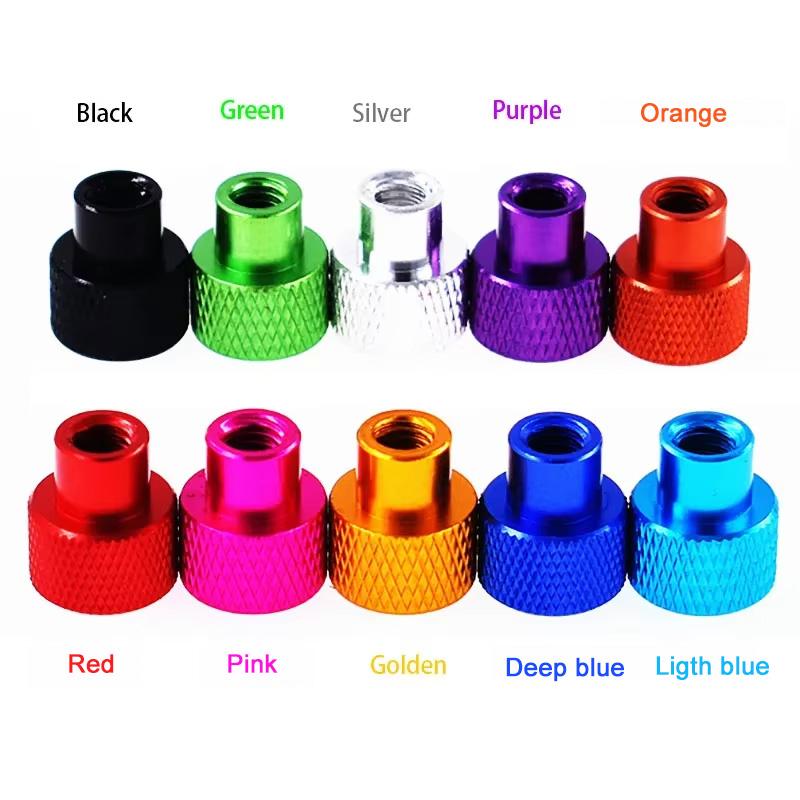 Colourful Aluminium Alloy Hand Tighten Knurled Thumb Nut M2 M2.5 M3 M3.5 M4 M5 M6 M8 M10 Step Knurled Thumb Nut Through Hole