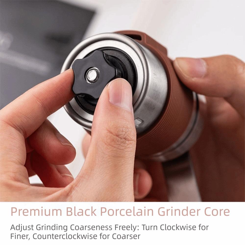Adjustable Burr Manual Coffee Grinder 304 Stainless Steel Coffee Making Tool  Travel Use