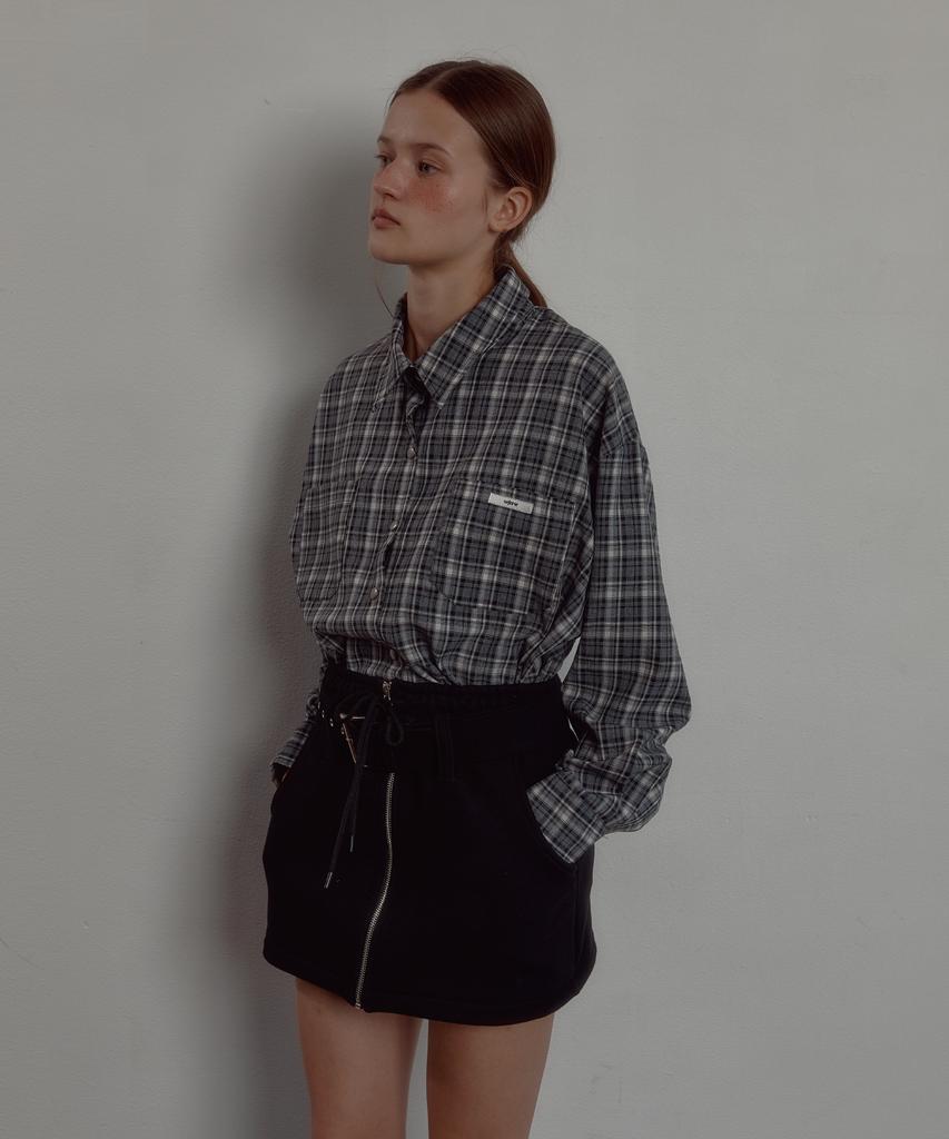 Leteoli Belt Zipper Mini Skirt_Black